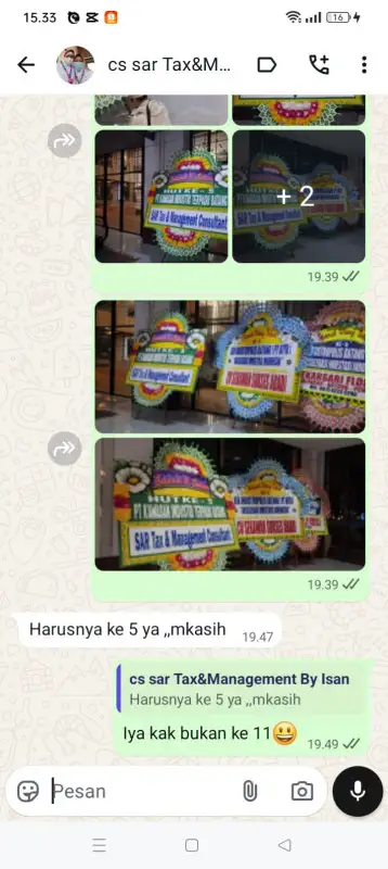 Testimonial papan bunga Lippo Cikarang